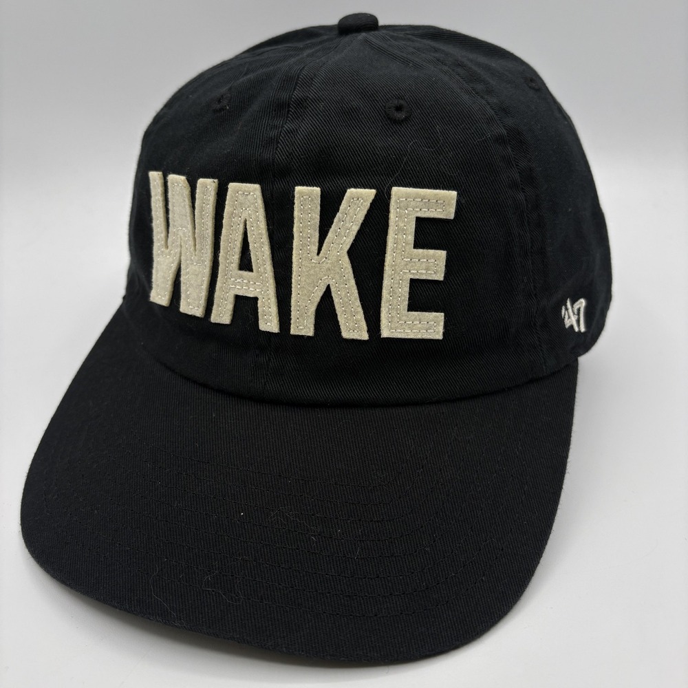 Wake Forest Demon Deacons 47 Brand Hat Strap Back Cap One Size Black NCAA NEW